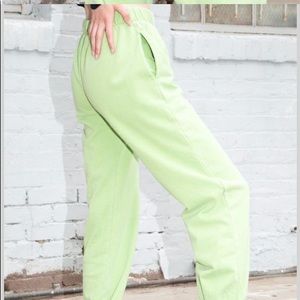 brandy melville lime green sweatpants